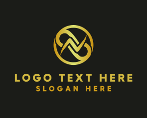 Golden - Luxury Business Letter N logo design