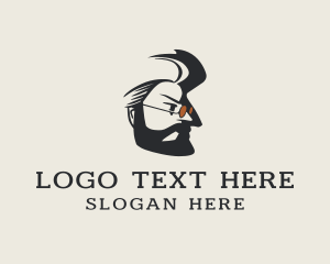 Hipster Man Sunglasses Logo