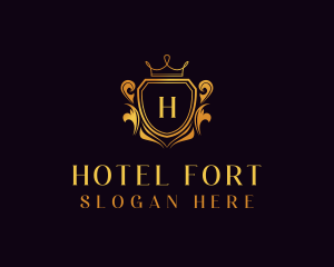 Royal Shield Hotel logo design