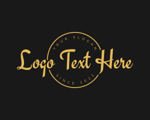 Expensive - Golden Luxurious Wordmark logo design