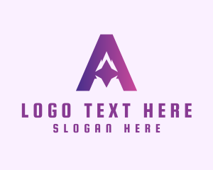 Initial - Violet Gradient A logo design