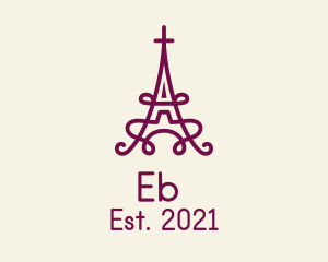 Tower Of Pisa - Monoline Eiffel Tower logo design