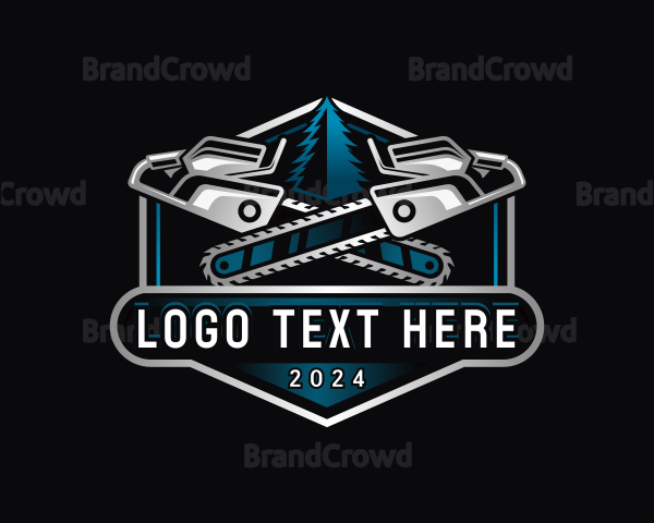 Woodcutting Chainsaw Lumberjack Logo