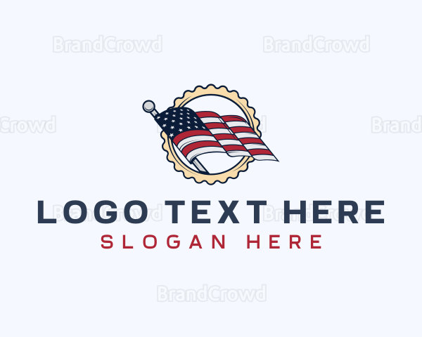 USA Patriotic Flag Logo