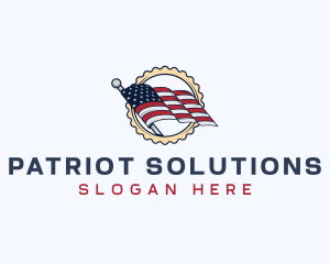 USA Patriotic Flag logo design