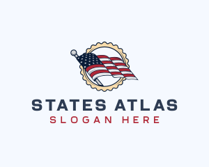 USA Patriotic Flag logo design