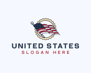 USA Patriotic Flag logo design