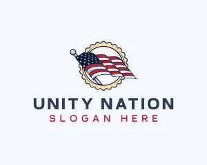 USA Patriotic Flag logo design