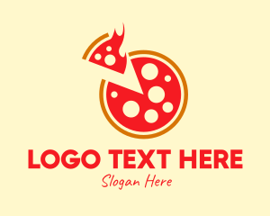 Spicy Food - Hot Pepperoni Pizza logo design