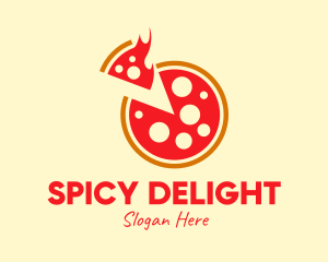Spicy - Hot Pepperoni Pizza logo design