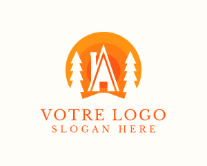 Camping - Nature Cabin Forest logo design