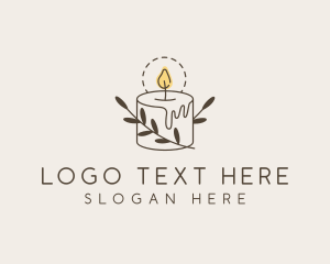 Scented Candle - Candle Aromatherapy Flame logo design