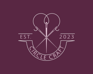 Heart Needle Thread logo design