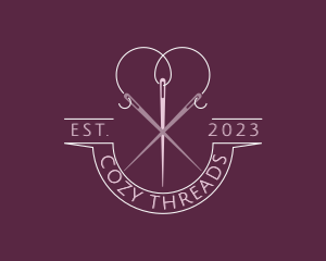 Heart Needle Thread logo design