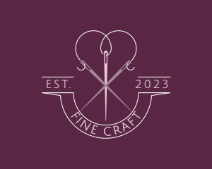 Heart Needle Thread logo design