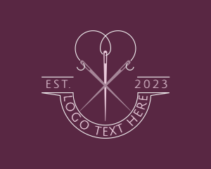 Stitching - Heart Needle Thread logo design