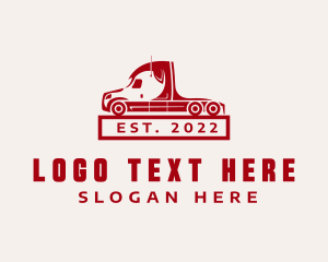 Trailer - Red Freight Trucking logo design