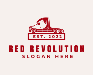 Red Freight Trucking  logo design