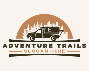 Pickup Car Travel Camping logo design