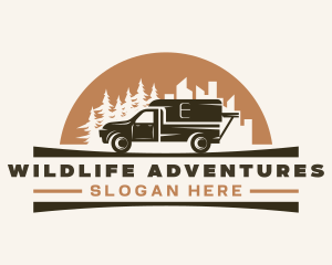 Pickup Car Travel Camping logo design