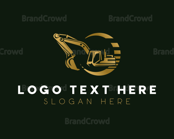 Excavator Industrial Construction Logo