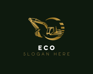 Excavator Industrial Construction Logo