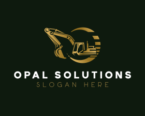 Excavator Industrial Construction Logo