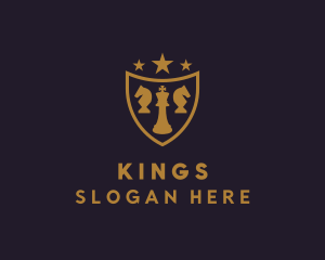 Horse King Chess Shield logo design