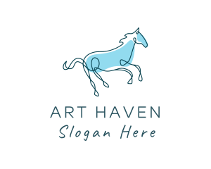 Blue Wild Horse logo design