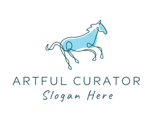 Blue Wild Horse logo design