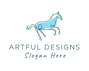 Blue Wild Horse logo design