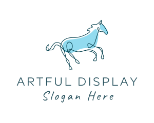 Blue Wild Horse logo design