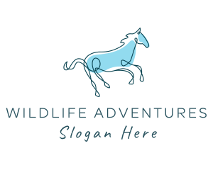 Blue Wild Horse logo design