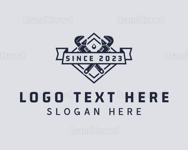 Pipe Wrench Diamond Banner Logo