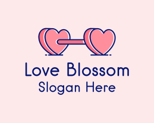 Romance - Heart Love Weights logo design