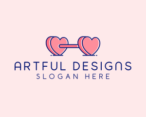 Heart Love Weights  logo design