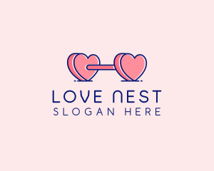 Valentines - Heart Love Weights logo design