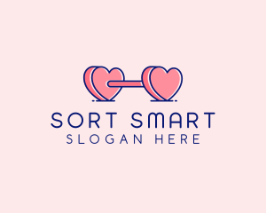 Heart Love Weights  logo design