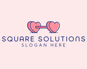 Heart Love Weights  logo design