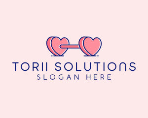 Heart Love Weights  logo design