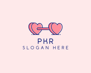 Heart Love Weights  logo design