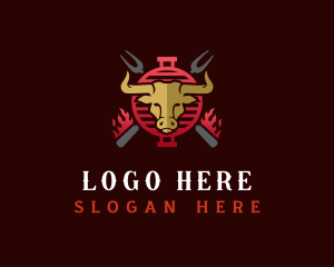 Cow - Fire Grill Steakhouse logo design