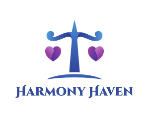 Balance - Legal Heart Marriage Scales logo design