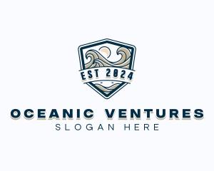 Sea Surfing Ocean logo design