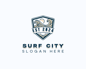 Sea Surfing Ocean logo design