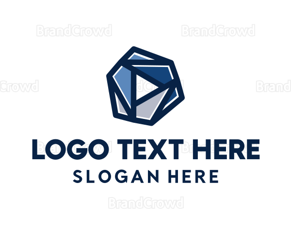 Geometric Play Button Logo