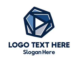 Play Button - Geometric Play Button logo design