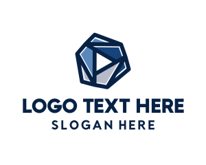 Telecom - Geometric Play Button logo design