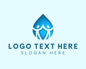 Social - Human Community Droplet logo design