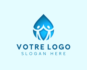 Social - Human Community Droplet logo design